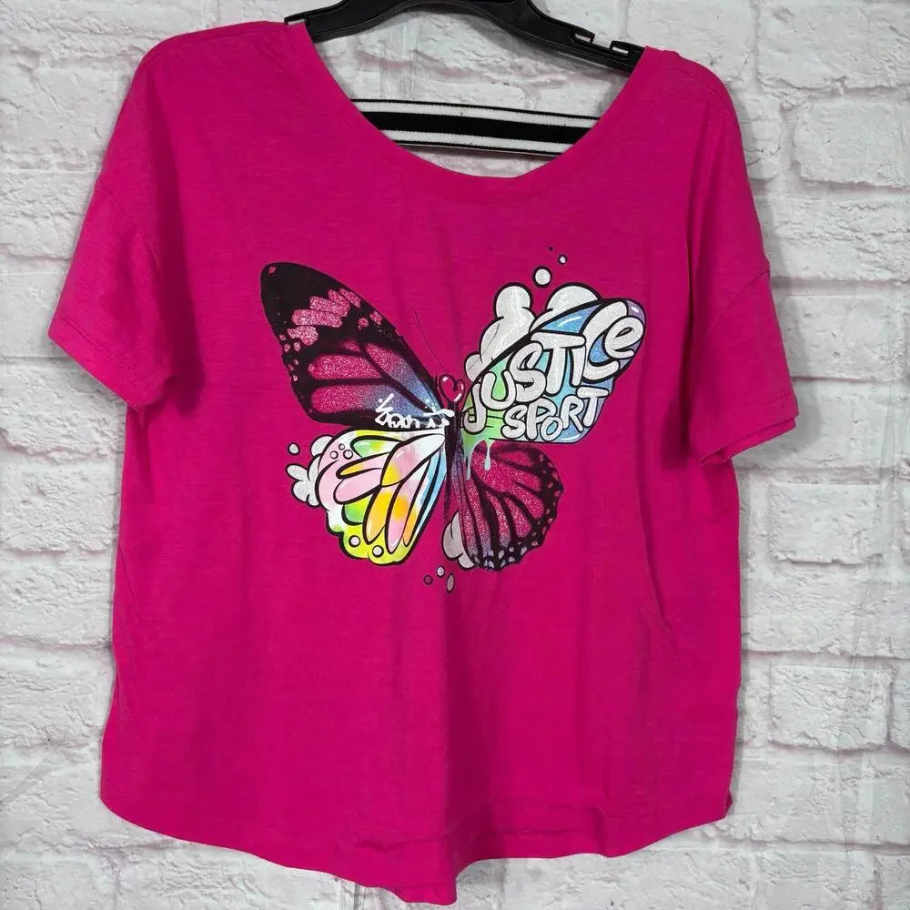 Justice Sport Butterfly Graphic T-Shirt XL